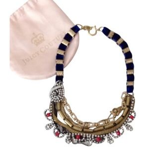 Juicy Couture Gold Layered Velvet Drama Necklace